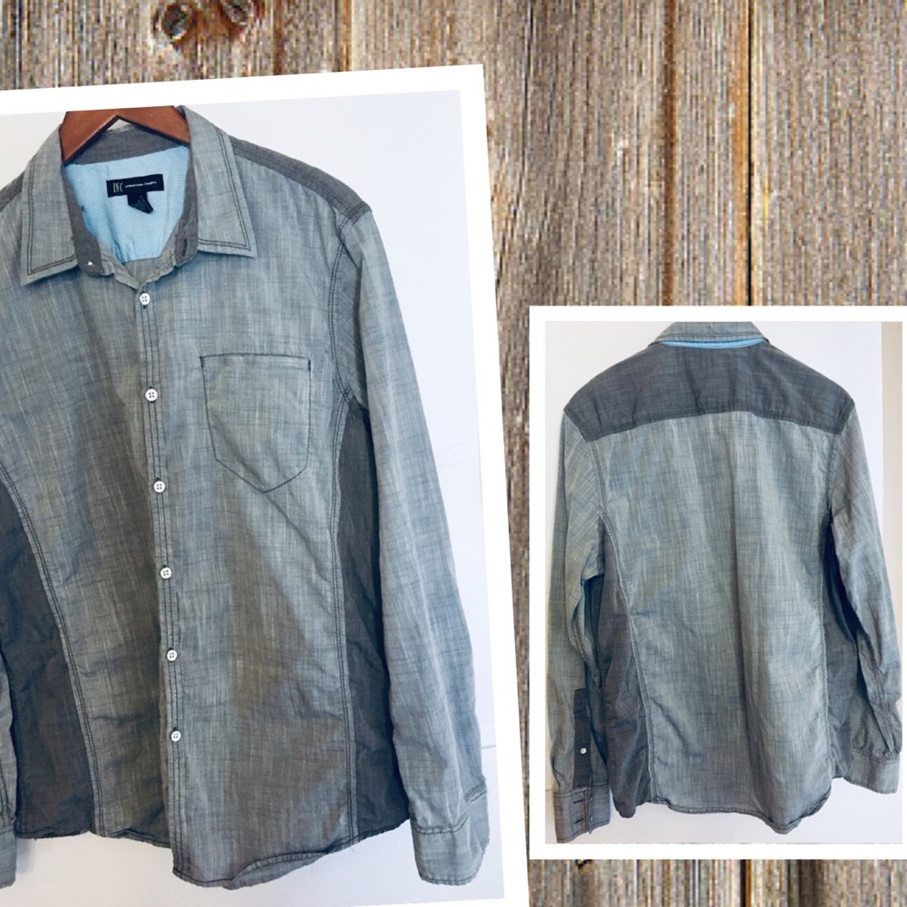 INC International Concepts Button Front Shirt Lg